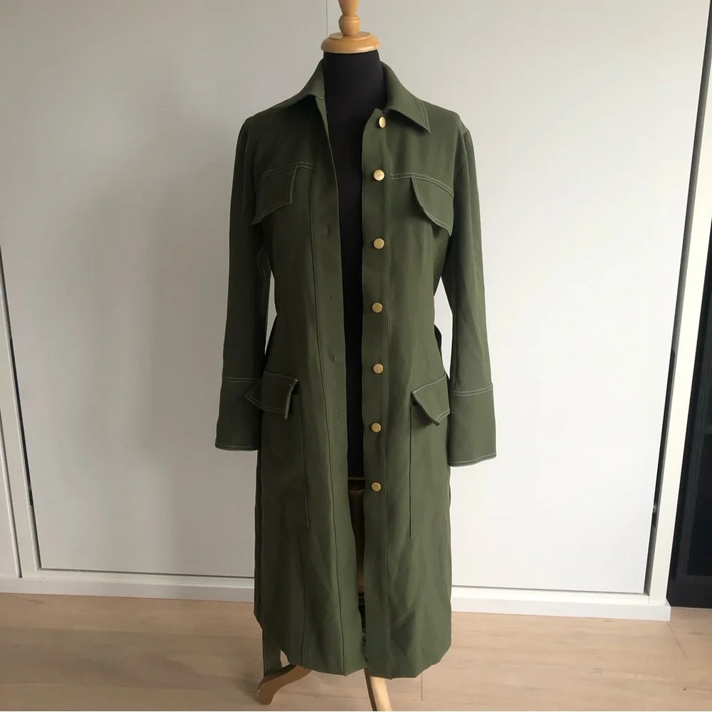 Manning Cartell Khaki Trench Coat Size 10 - Picture 2 of 6